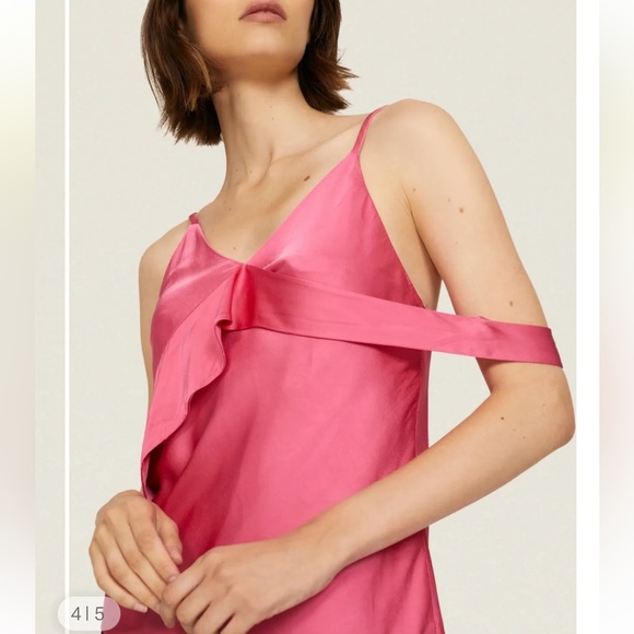 NWOT RARE Helmut Lang Rent the Runway Sash Slip Tank in Hot Pink Size 2 - Picture 7 of 11